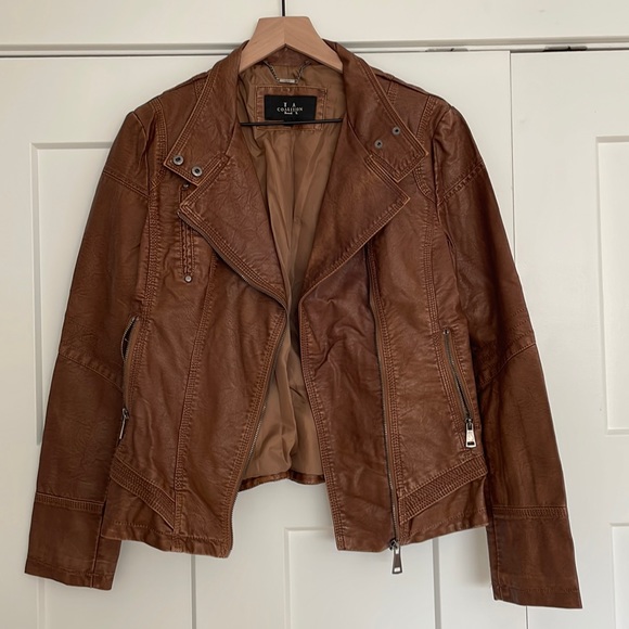 LA Coalition Jackets & Blazers - Brown Moto Jacket